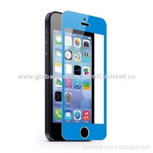 Colorful tempered glass screen protector for iPhone 4, high clarity, anti-crash